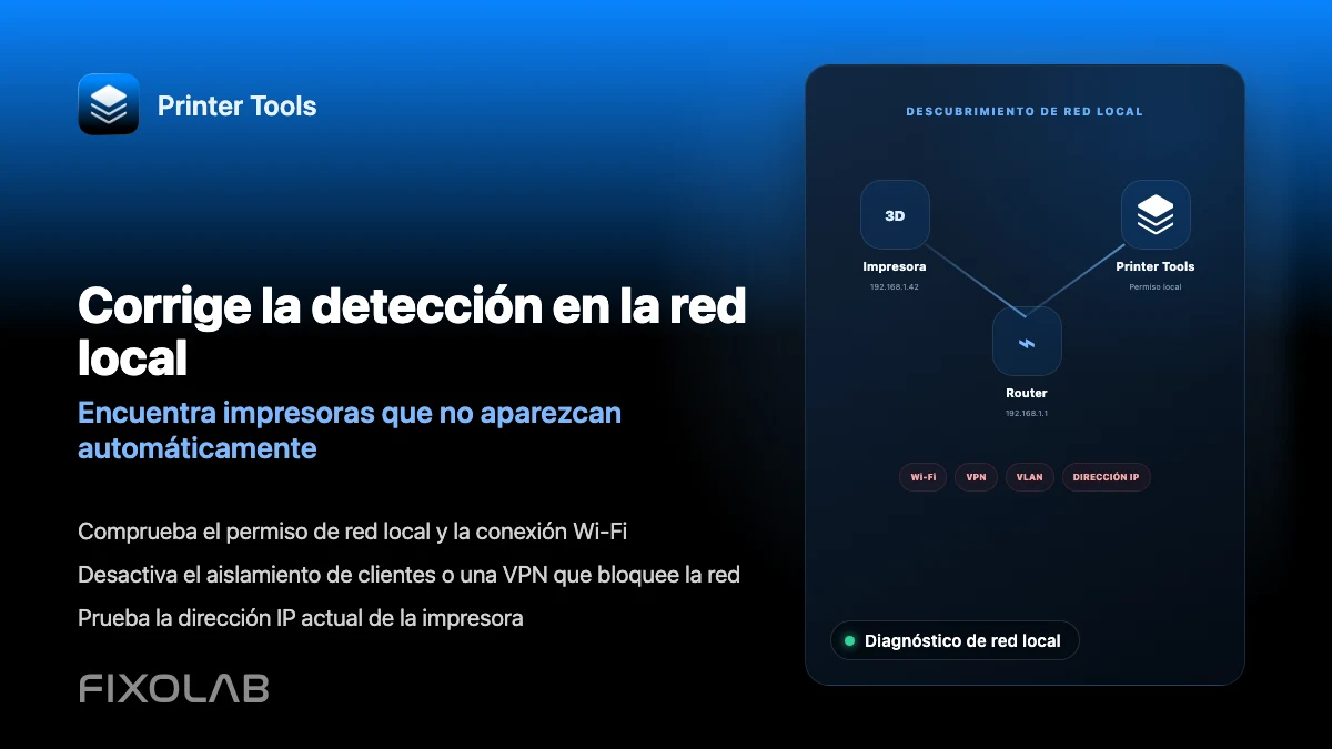 Cómo solucionar problemas de descubrimiento en la red local en Printer Tools
