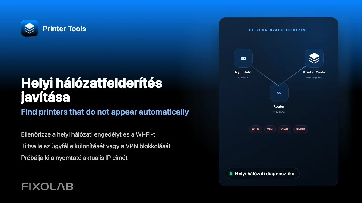 Hogyan javítsuk a helyi hálózati felismerési problémákat a Printer Toolsban