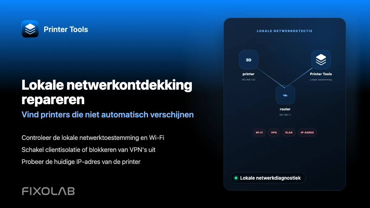 Problemen met lokale netwerkdetectie oplossen in Printer Tools