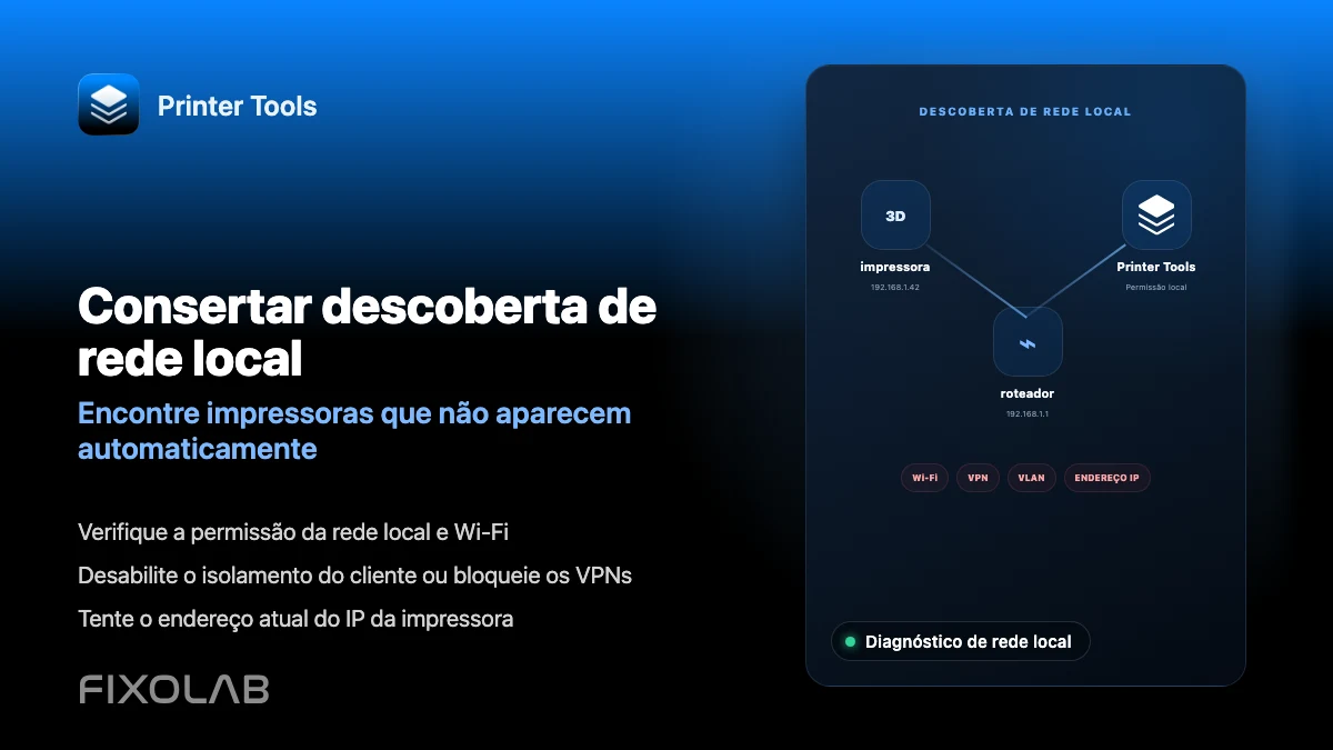 Como corrigir problemas de deteção da rede local no Printer Tools