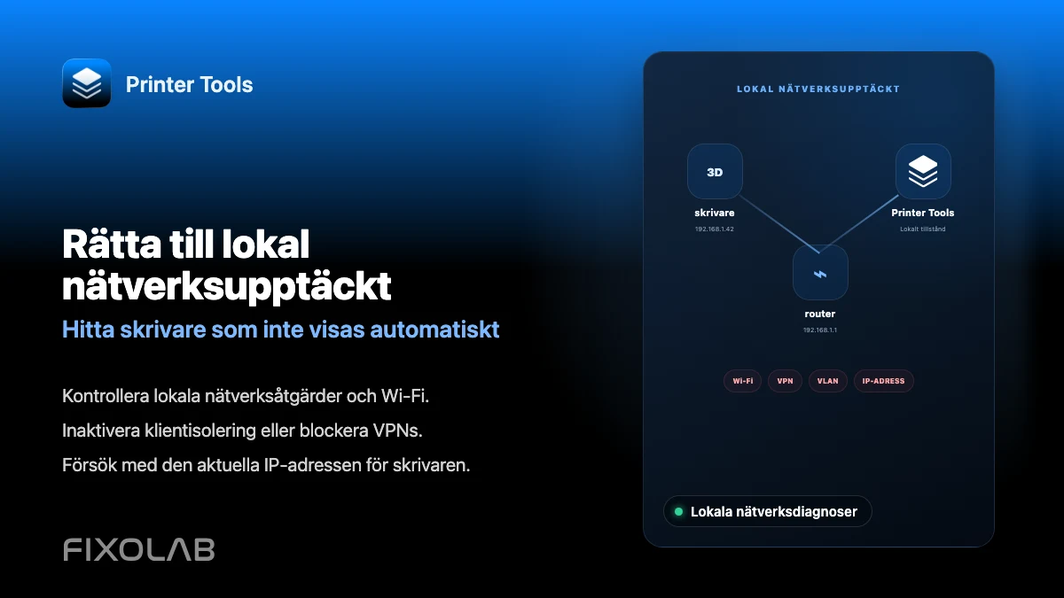 Så åtgärdar du problem med lokal nätverksidentifiering i Printer Tools