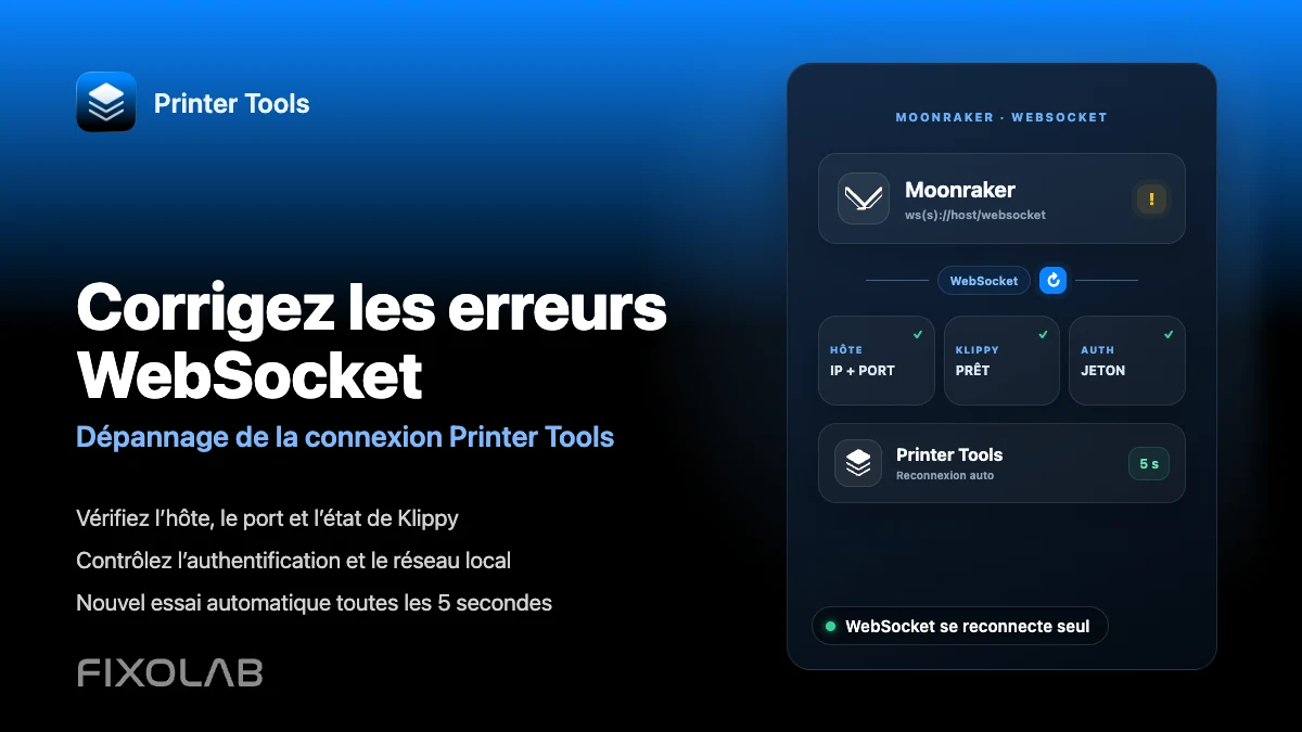 Comment corriger les erreurs de connexion WebSocket Moonraker dans Printer Tools Comment corriger les erreurs de connexion WebSocket Moonraker dans Printer Tools
