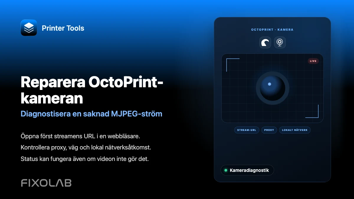 Så åtgärdar du en OctoPrint-kamera som inte laddas i Printer Tools