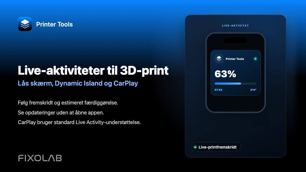 Sådan følger du 3D-print med Live Activities, Dynamic Island og CarPlay Sådan følger du 3D-print med Live Activities, Dynamic Island og CarPlay