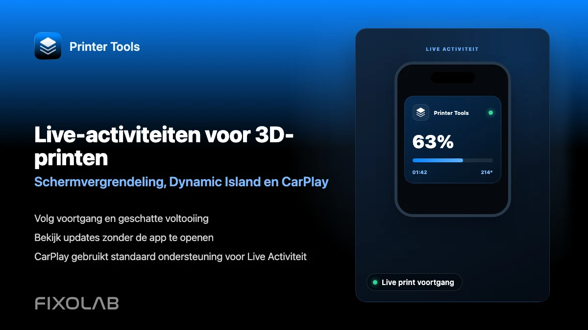 3D-prints volgen met Live-activiteiten, Dynamic Island en CarPlay 3D-prints volgen met Live-activiteiten, Dynamic Island en CarPlay