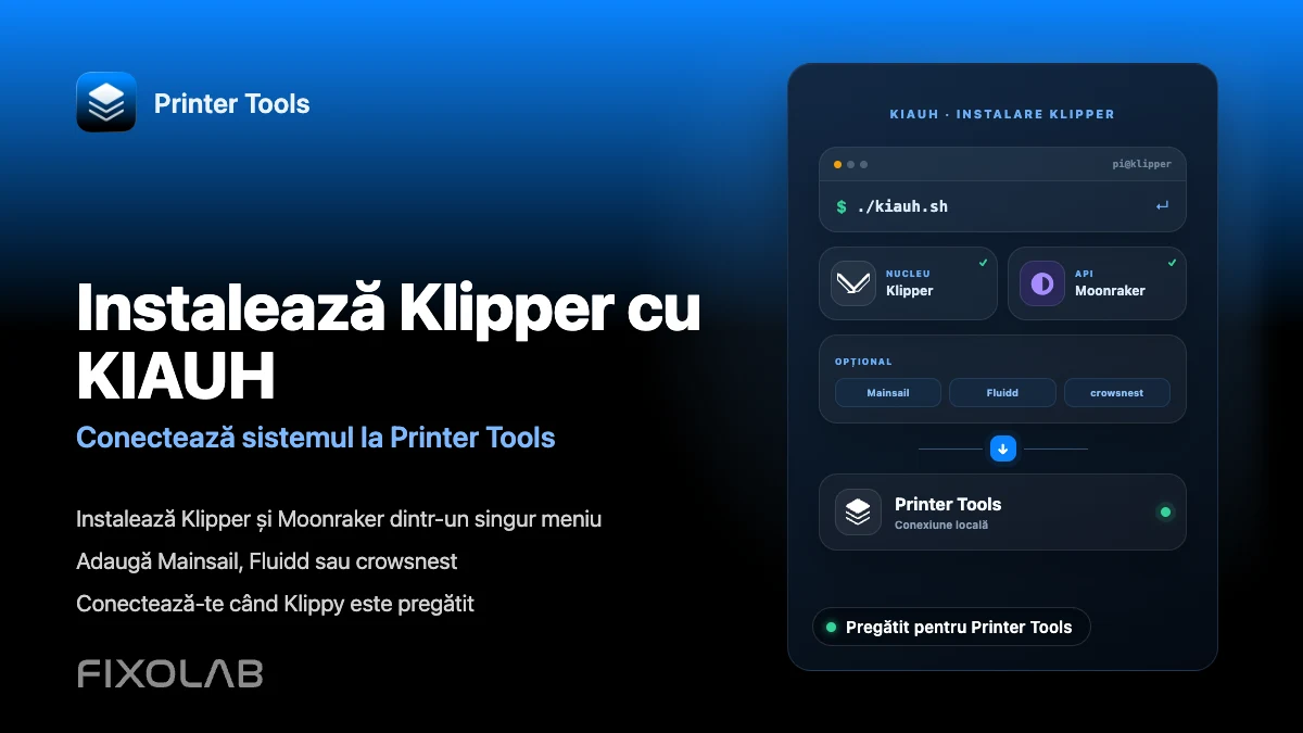 Cum să instalezi Klipper cu KIAUH și să îl conectezi la Printer Tools