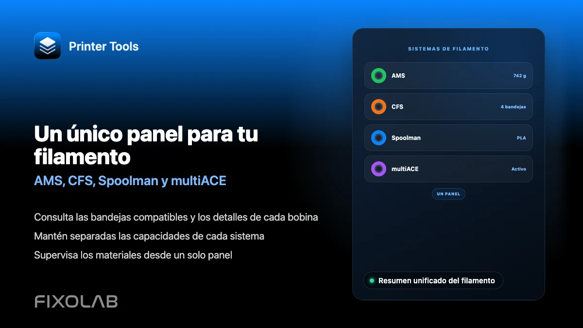 Cómo gestionar AMS, CFS, Spoolman y multiACE en un solo panel
