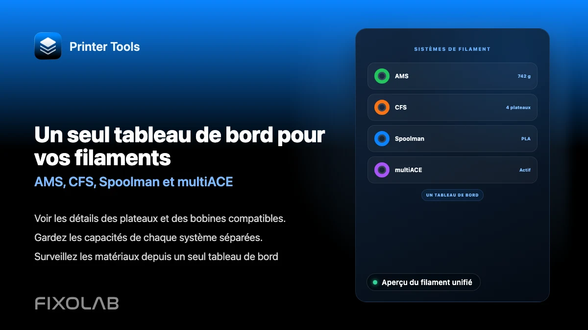 Comment gérer AMS, CFS, Spoolman et multiACE dans un seul tableau de bord