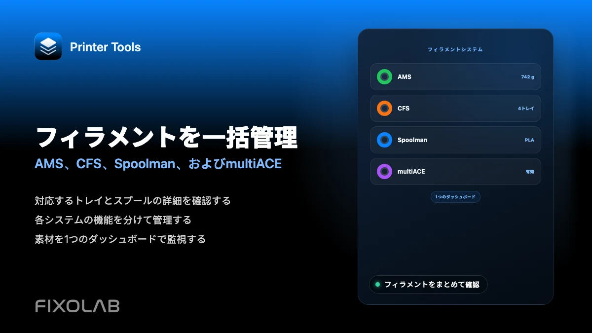 1つのダッシュボードでAMS、CFS、Spoolman、multiACEを管理する方法