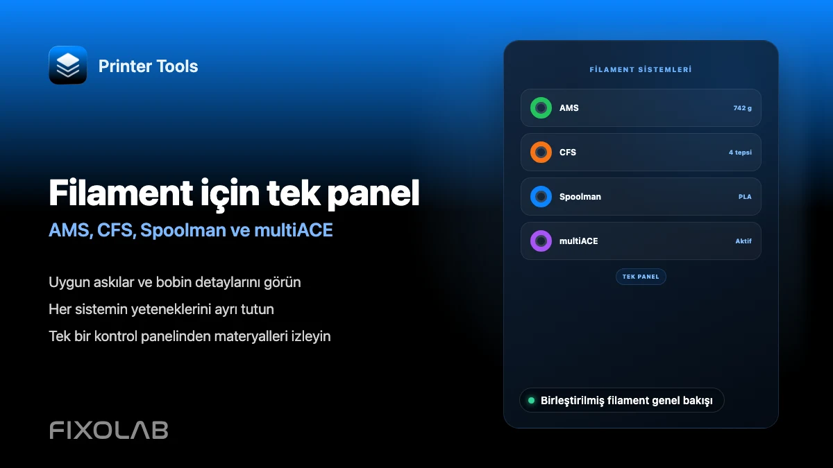 Tek bir panoda AMS, CFS, Spoolman ve multiACE nasıl yönetilir