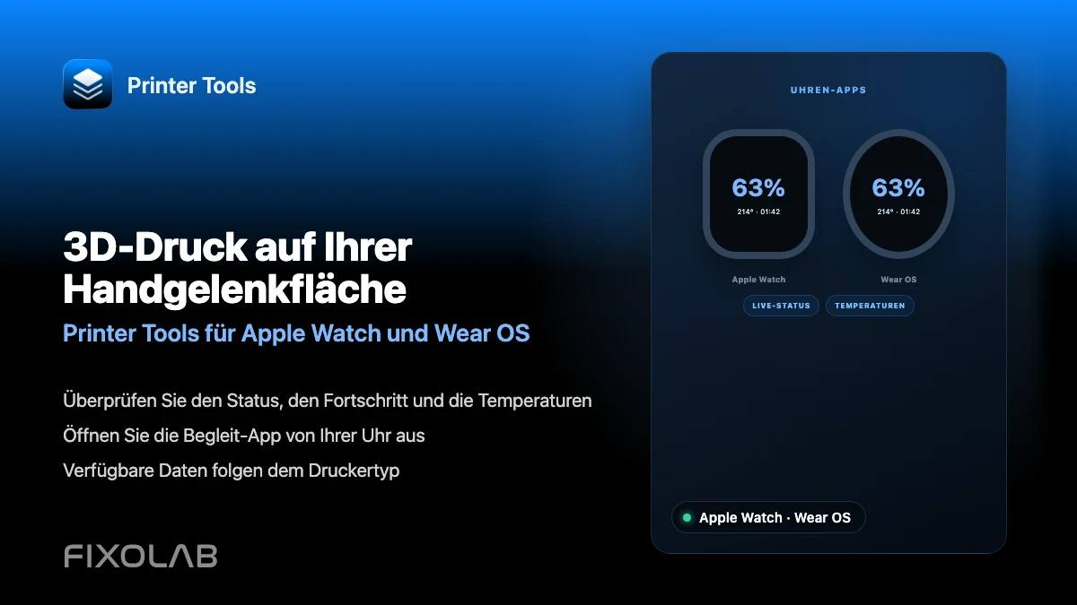 Einen 3D-Drucker von Apple Watch und Wear OS aus überwachen Einen 3D-Drucker von Apple Watch und Wear OS aus überwachen