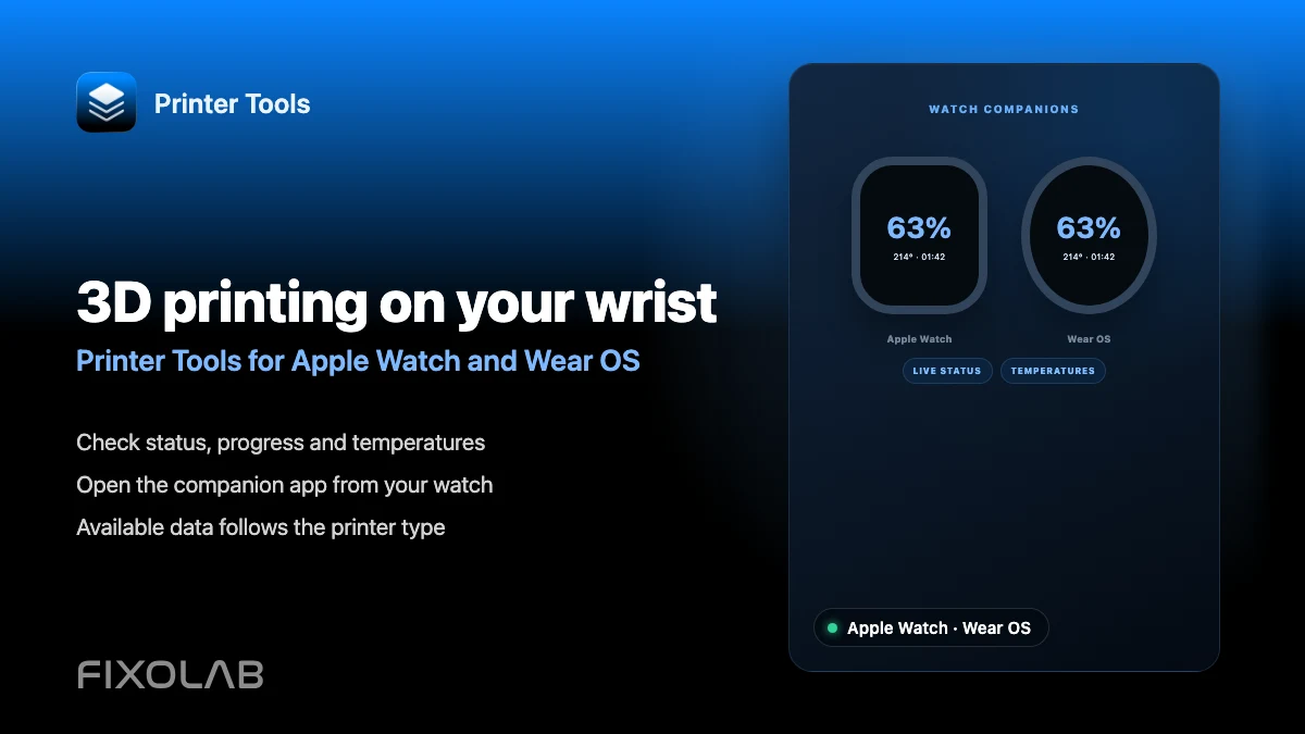 How to monitor a 3D printer from Apple Watch and Wear OS How to monitor a 3D printer from Apple Watch and Wear OS