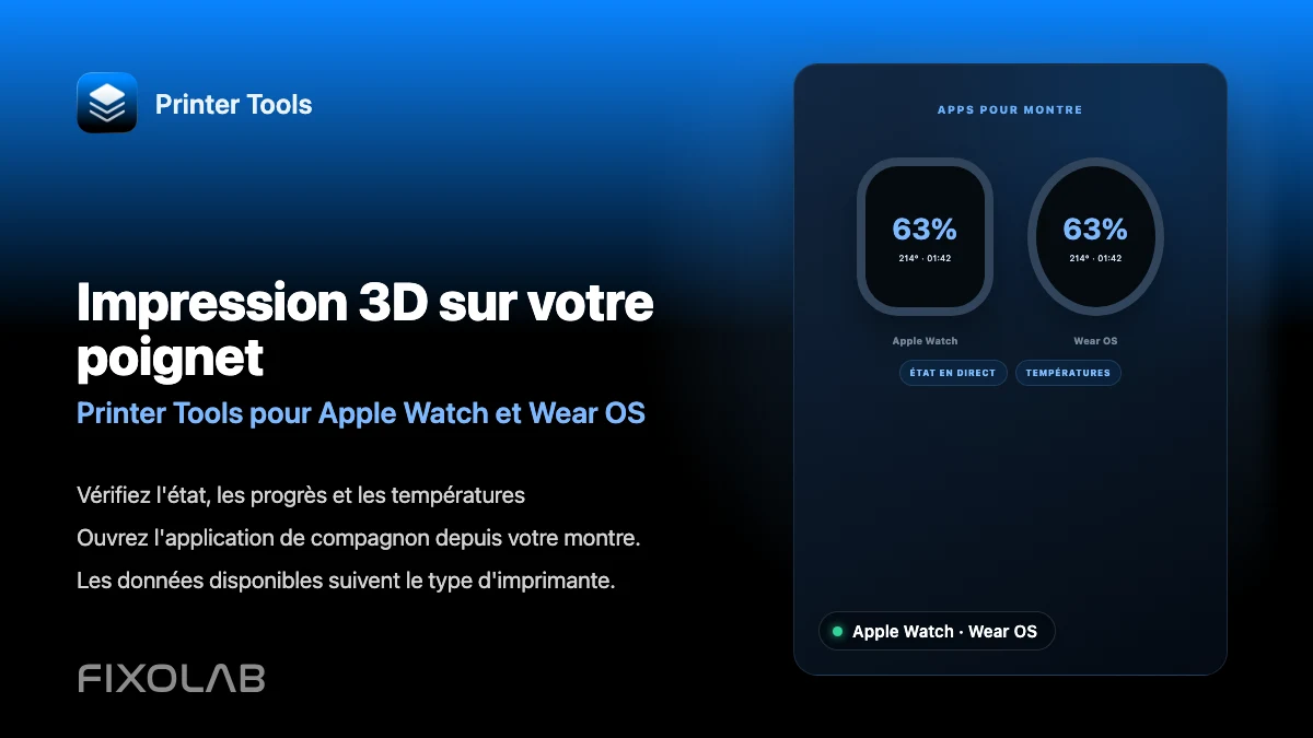 Comment surveiller une imprimante 3D depuis Apple Watch et Wear OS Comment surveiller une imprimante 3D depuis Apple Watch et Wear OS
