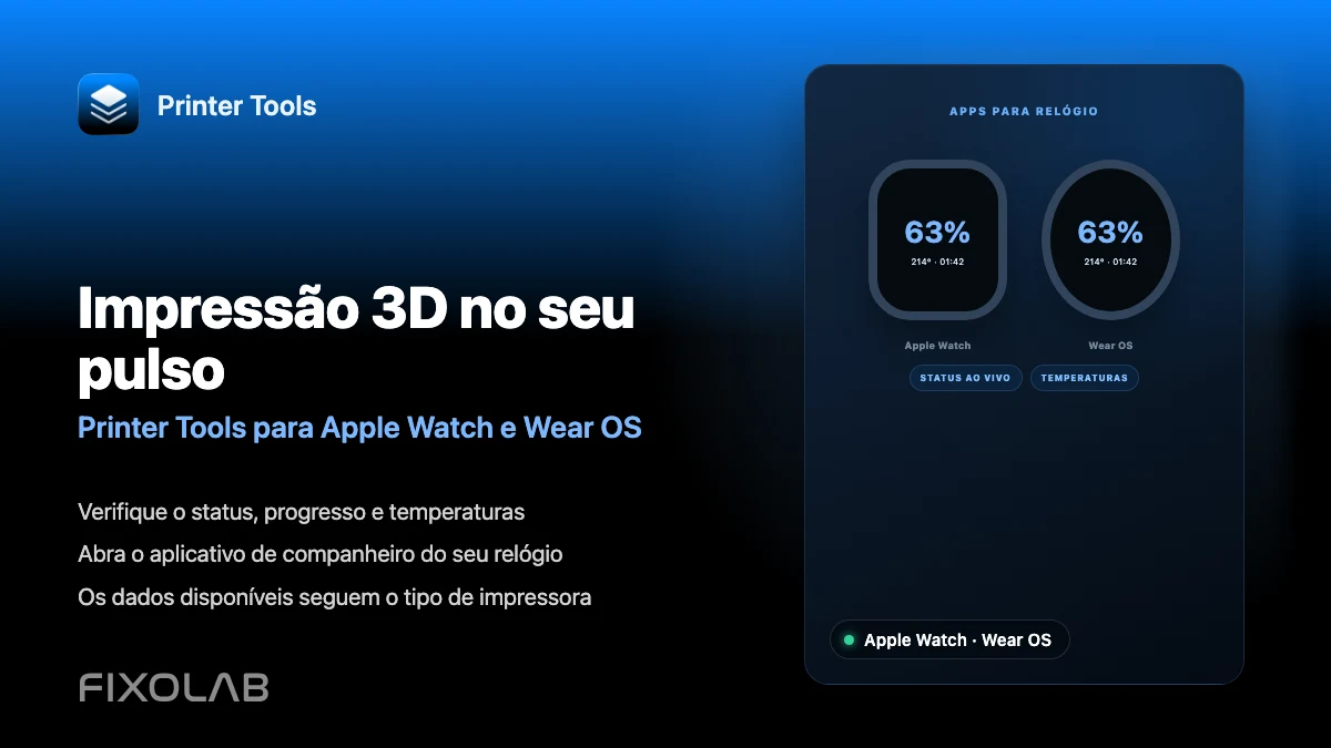 Como monitorizar uma impressora 3D a partir do Apple Watch e Wear OS Como monitorizar uma impressora 3D a partir do Apple Watch e Wear OS