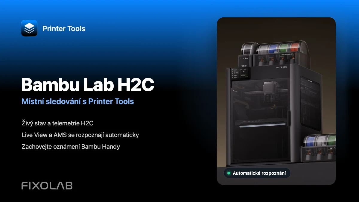 Místní sledování Bambu Lab H2C pomocí Printer Tools Místní sledování Bambu Lab H2C pomocí Printer Tools
