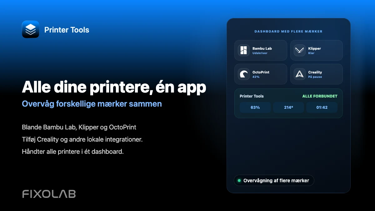 Sådan overvåger du flere 3D-printere fra forskellige mærker i én app