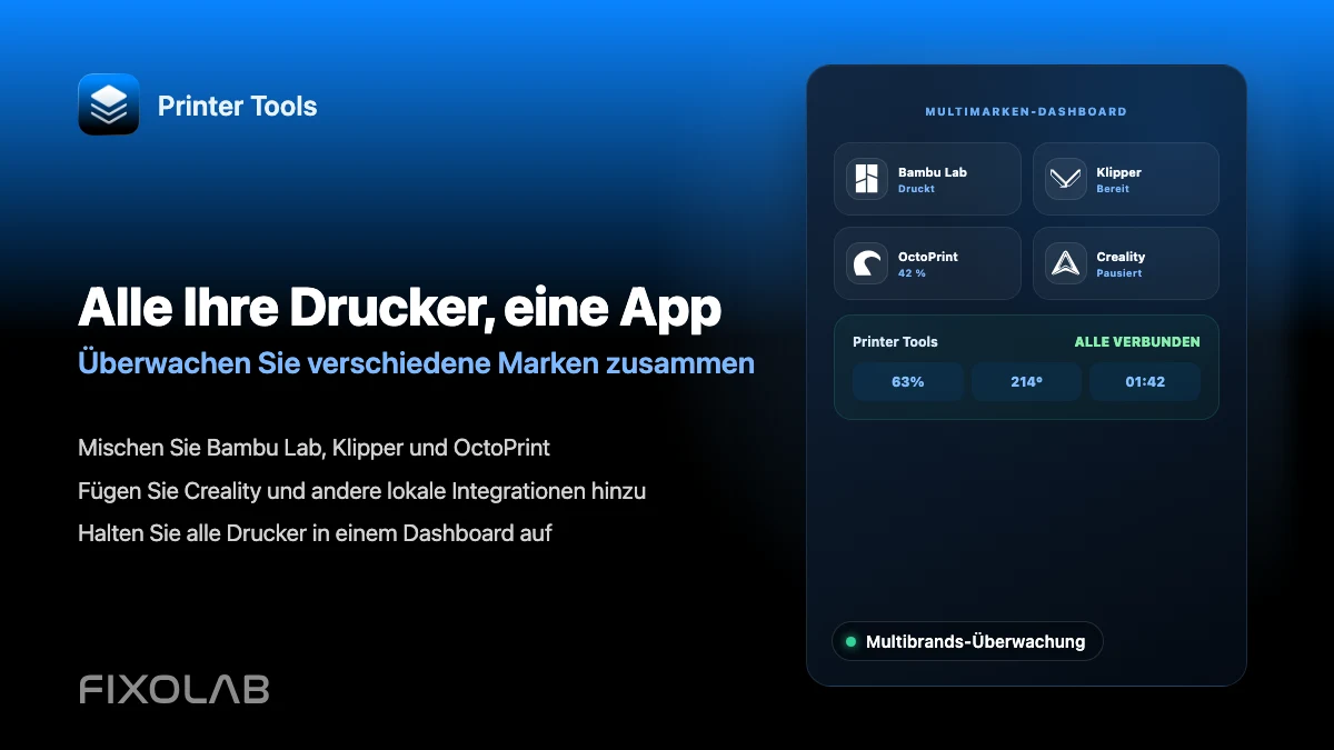 Mehrere 3D-Drucker verschiedener Marken in einer App überwachen