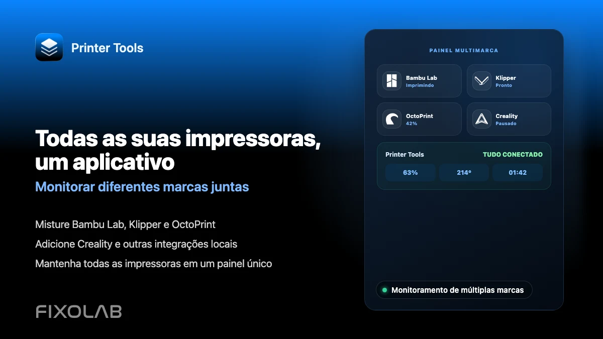 Como monitorizar várias impressoras 3D de marcas diferentes numa só app Como monitorizar várias impressoras 3D de marcas diferentes numa só app