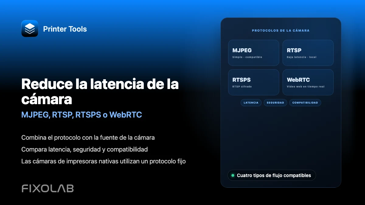 Reduce la latencia de la cámara (MJPEG, RTSP, RTSPS o WebRTC)