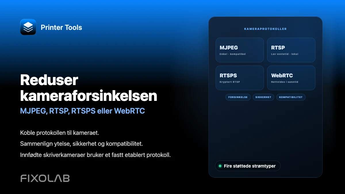 Reduser kameraforsinkelsen (MJPEG, RTSP, RTSPS eller WebRTC)