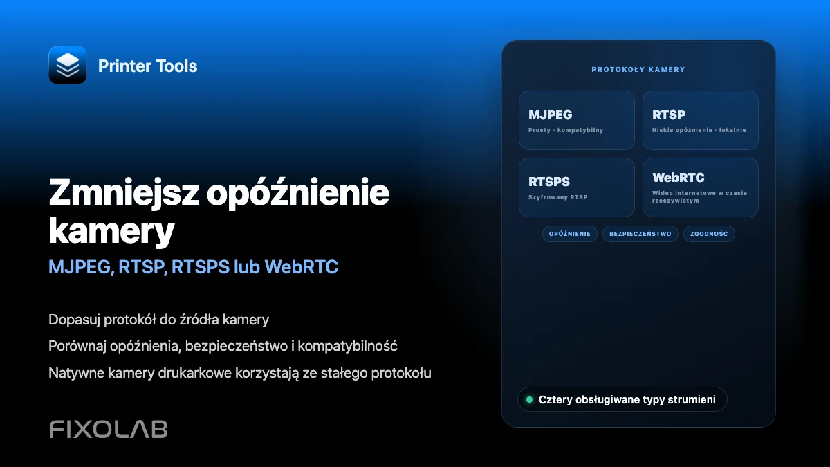 Zmniejsz opóźnienie kamery (MJPEG, RTSP, RTSPS lub WebRTC)