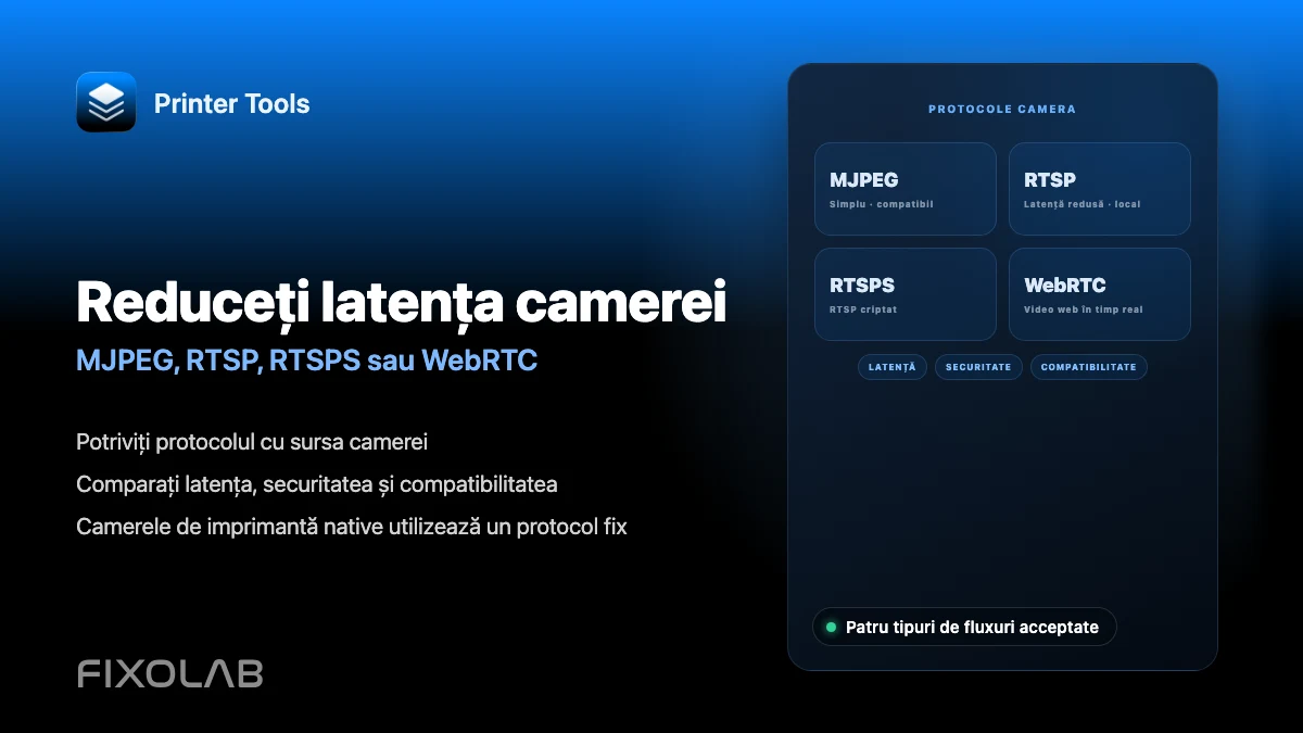 Reduceți latența camerei (MJPEG, RTSP, RTSPS sau WebRTC) Reduceți latența camerei (MJPEG, RTSP, RTSPS sau WebRTC)