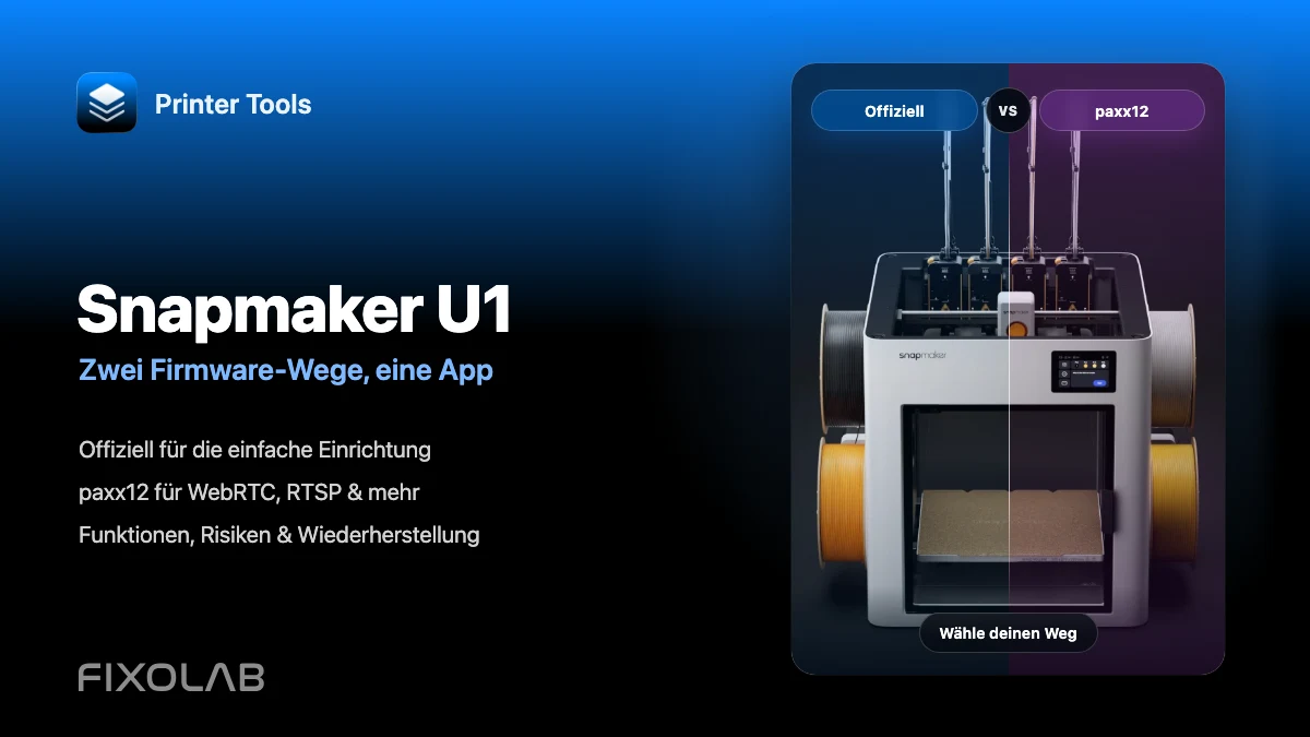 Snapmaker U1 mit offizieller Firmware und paxx12 in Printer Tools Snapmaker U1 mit offizieller Firmware und paxx12 in Printer Tools
