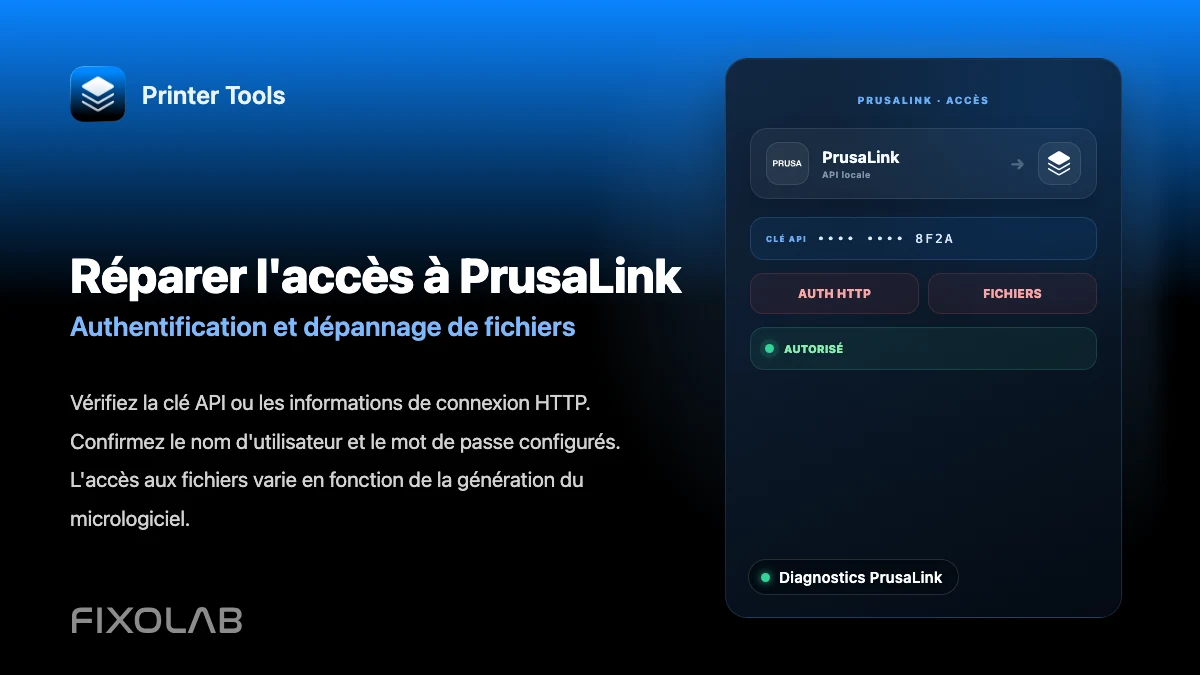 Comment résoudre les problèmes d'authentification et d'accès aux fichiers PrusaLink dans Printer Tools Comment résoudre les problèmes d'authentification et d'accès aux fichiers PrusaLink dans Printer Tools