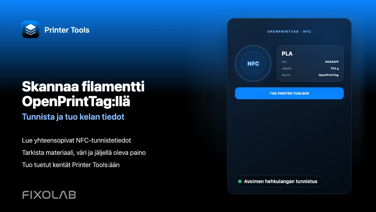Kuinka käyttää OpenPrintTagia filamentin tunnistamiseen ja tuontiin Kuinka käyttää OpenPrintTagia filamentin tunnistamiseen ja tuontiin