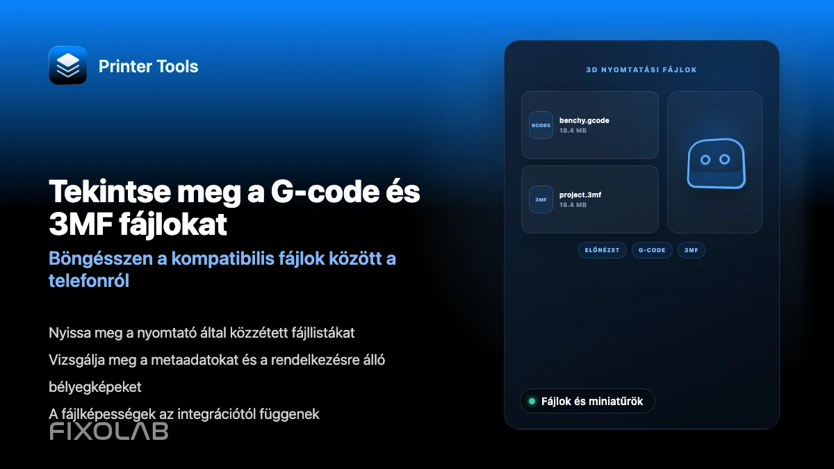 Hogyan tekintsük meg a G-code, 3MF fájlokat és bélyegképeket telefonról