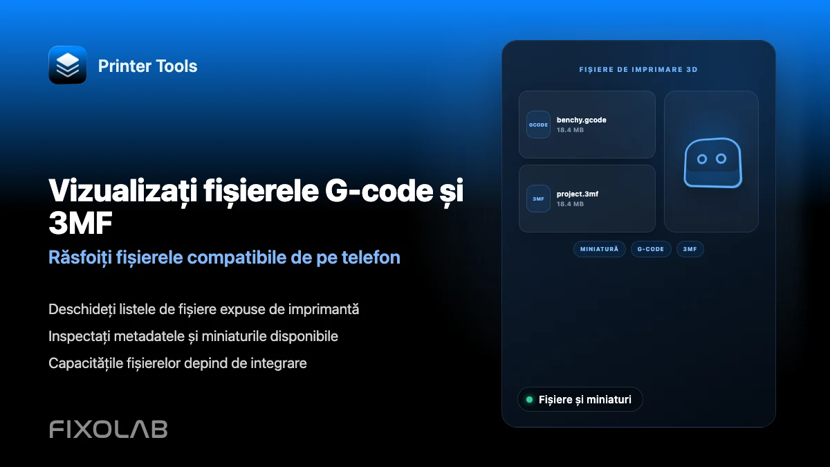 Cum să vizualizezi fișiere G-code, 3MF și miniaturi de pe telefon