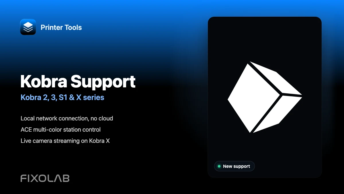 Anycubic Kobra Support Arrives in Printer Tools