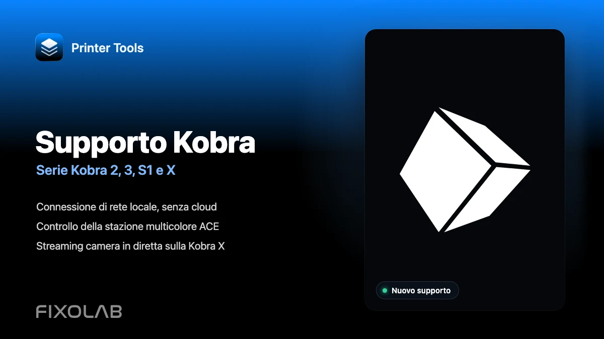 Il supporto Anycubic Kobra arriva su Printer Tools