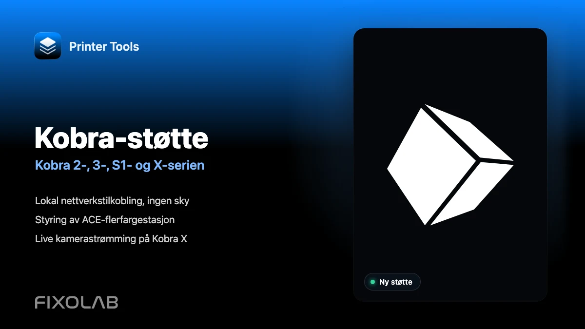 Anycubic Kobra-støtte kommer til Printer Tools