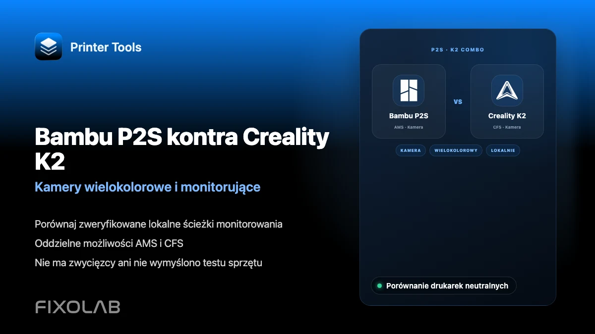 Bambu Lab P2S kontra Creality K2 Combo, kamera i wielokolorowość
