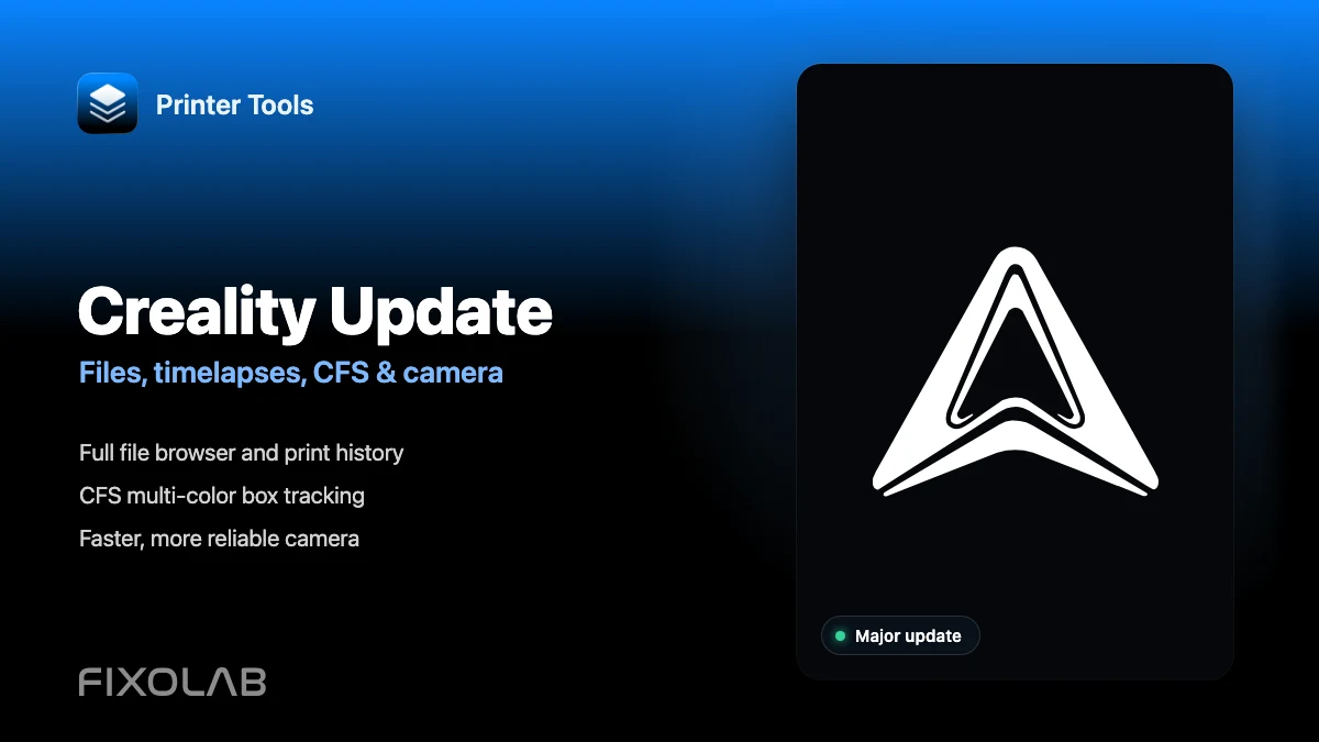 Printer Tools' Biggest Creality Update Yet With Files, Timelapses, CFS and More