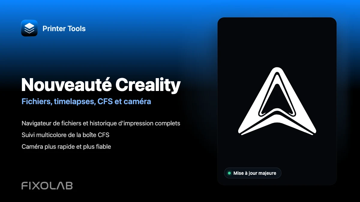La plus grande mise à jour Creality de Printer Tools avec fichiers, timelapses, CFS et plus encore