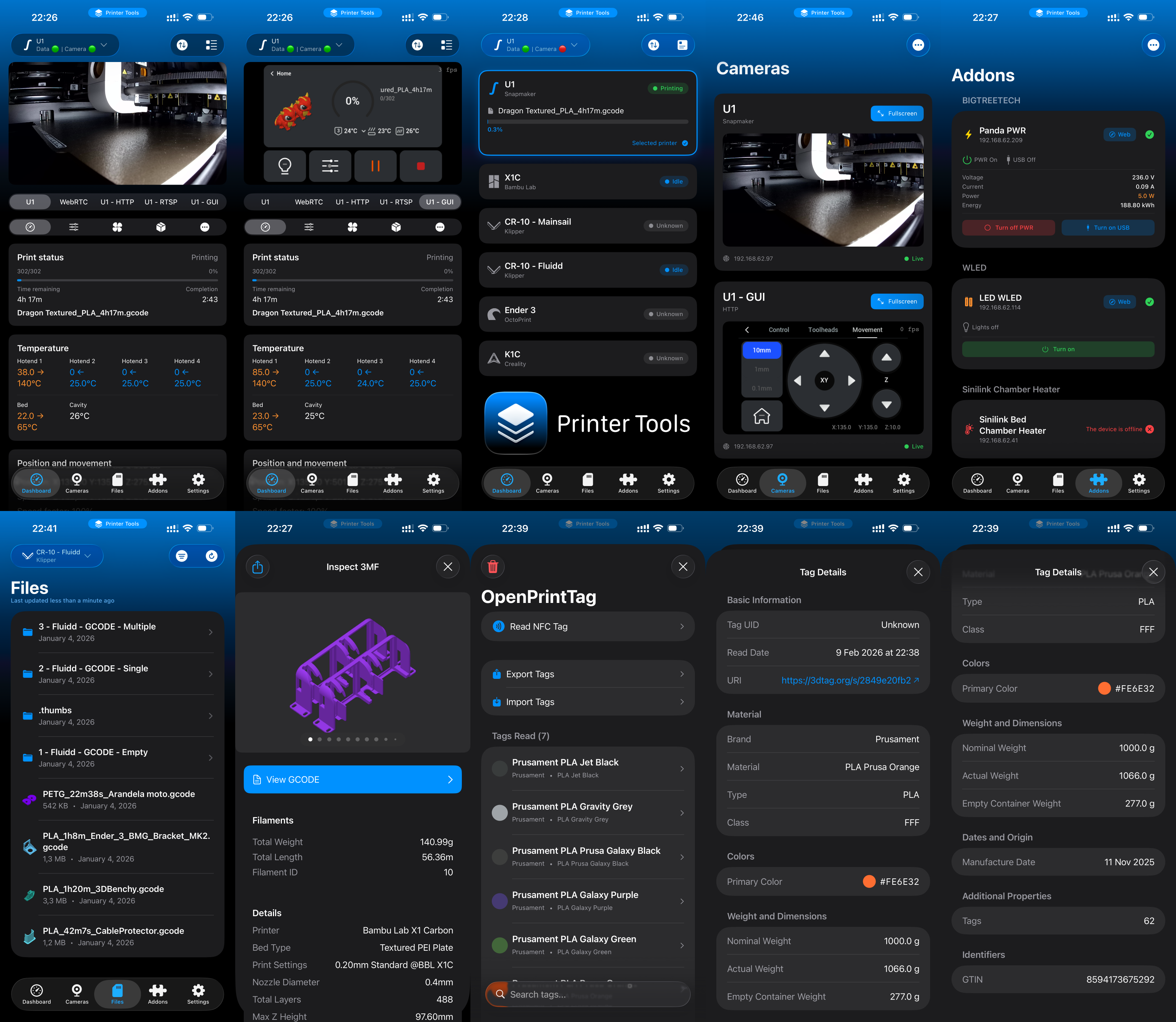Printer Tools App Version 1.4 Dashboard Overview