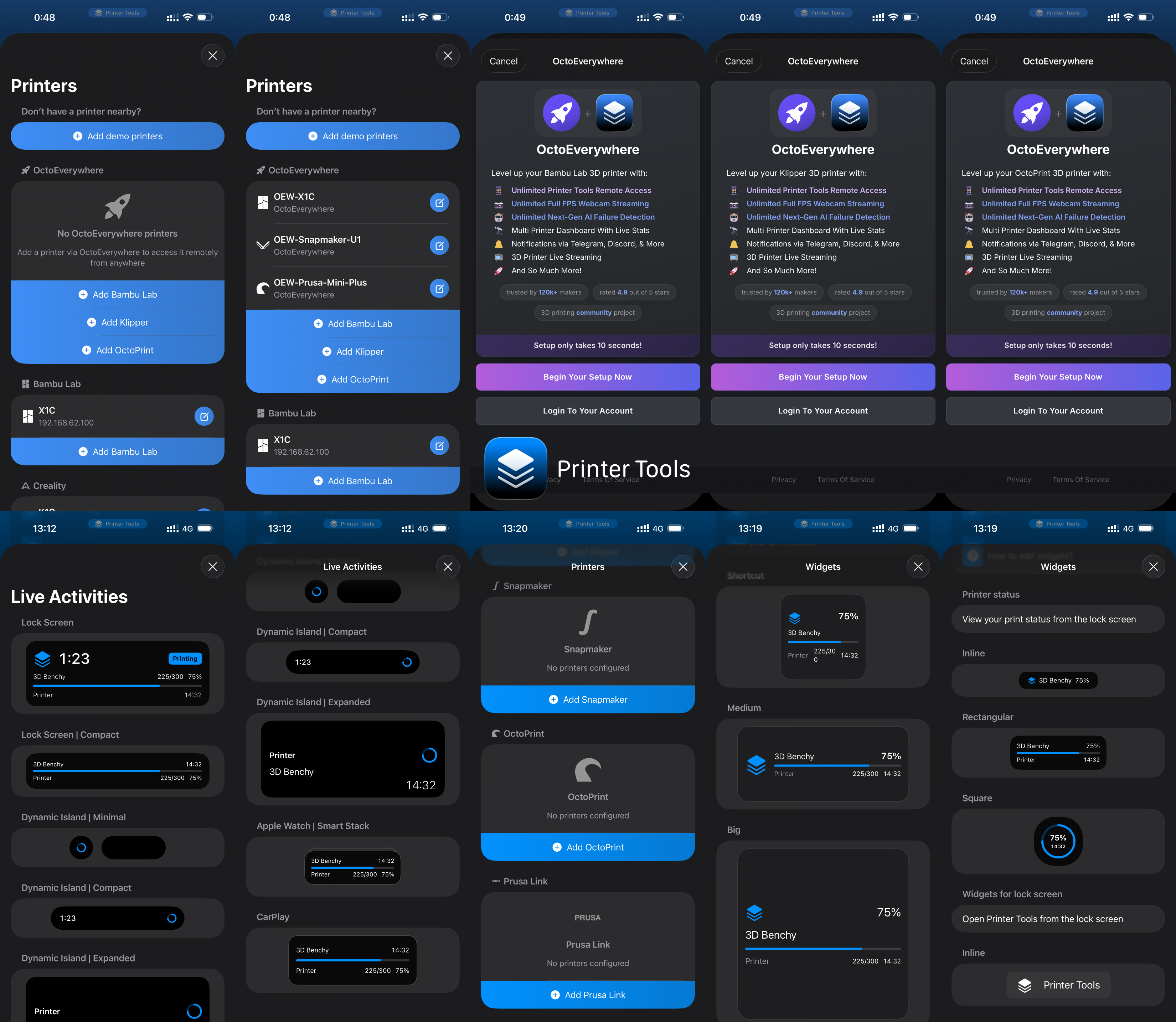 Printer Tools App Version 2.1: Remote Access with OctoEverywhere, Live Activities Anywhere & Prusa Link Support