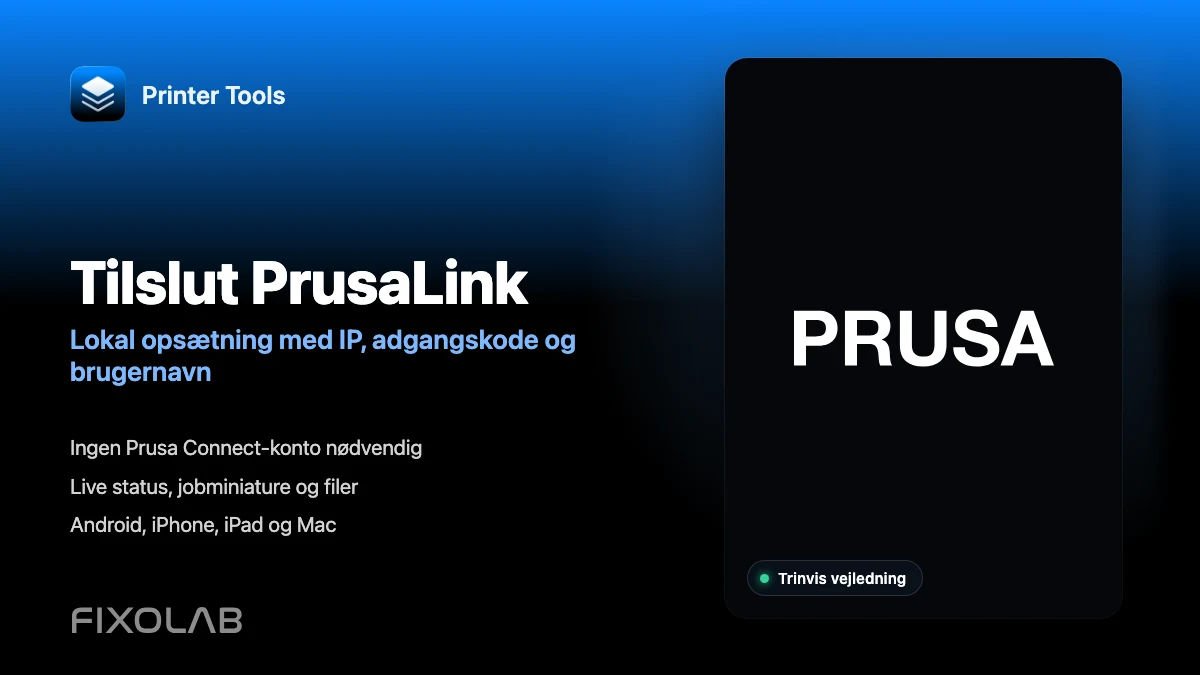 Sådan forbindes PrusaLink med Printer Tools på dit lokale netværk Sådan forbindes PrusaLink med Printer Tools på dit lokale netværk