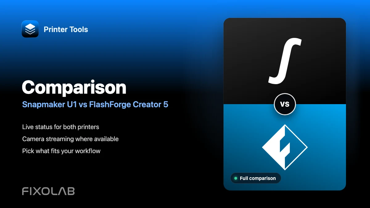 Snapmaker U1 vs FlashForge Creator 5 with Printer Tools