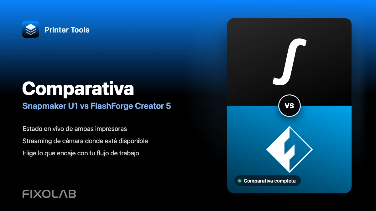 Snapmaker U1 vs FlashForge Creator 5 con Printer Tools