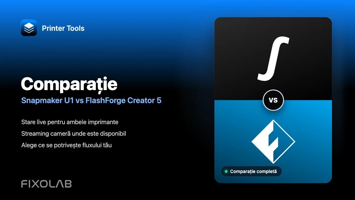 Snapmaker U1 vs FlashForge Creator 5 cu Printer Tools